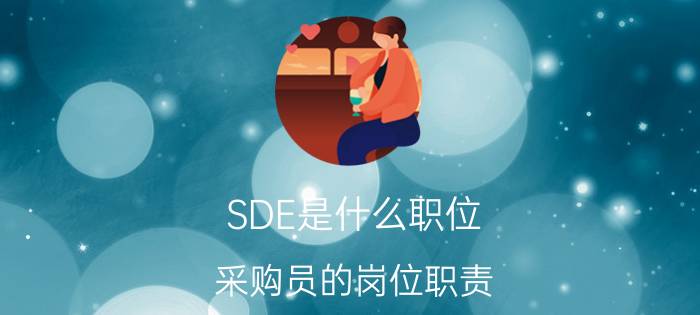 SDE是什么职位 采购员的岗位职责，英文版？